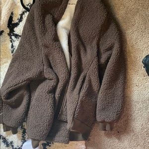 sherpa cardigan zip up